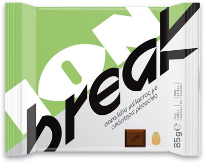 Ίον Break Σοκολάτα Γάλακτος Με Ολόκληρα Pistachio 85γρ