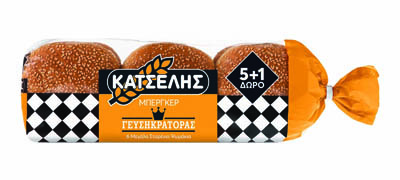 Κατσέλης Γευσηκράτορας Ψωμάκια Μπέργκερ Σταρένια 6τεμ. 480γρ.