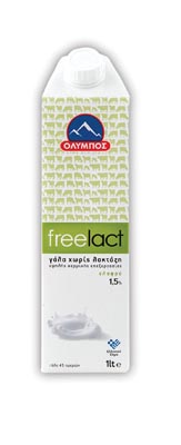 Όλυμπος Freelact Γάλα Αγελάδος Ελαφρύ 1,5% Λιπαρά Χωρίς Λακτόζη Υψηλής Θερμικής Επεξεργασίας 1lt.
