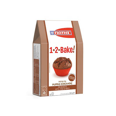 1-2 Bake Μείγμα Για Muffins Σοκολάτας 500γρ.