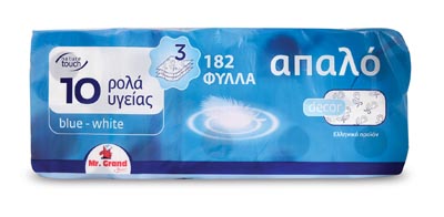 MrGrand Χαρτί Υγείας Blue White 3Φύλλων 920γρ. 10τεμ.