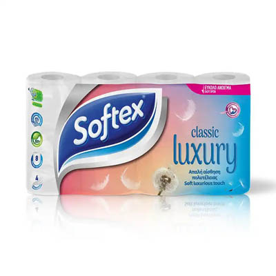 Softex Χαρτί Υγείας Cotton Classic 8αρι 4φύλλων 776γρ