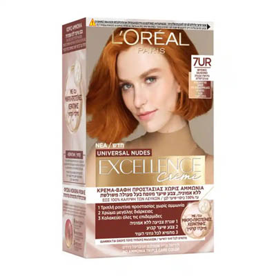 Excellence Universal Nudes 7UR, Βαφή Μαλλιών Φυσικό Χάλκινο 48ml.