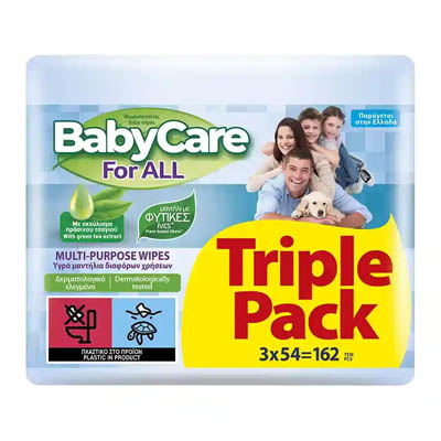 Babycare Μωρομάντηλα For All 3χ54τεμ.