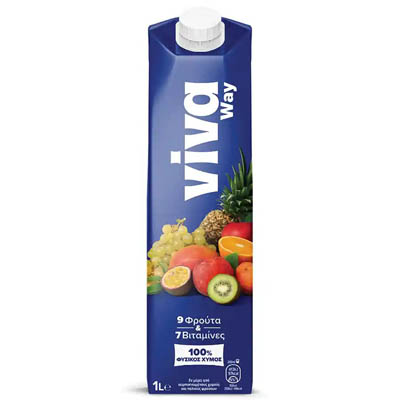 Viva Way Φυσικός Χυμός 9 Φρούτα 1 lt
