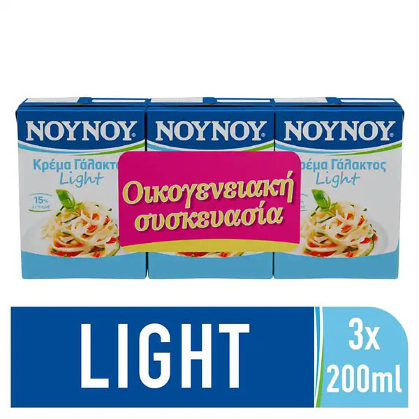 Νουνού Κρέμα Γάλακτος Light 15% Λιπαρά 3Χ200ml