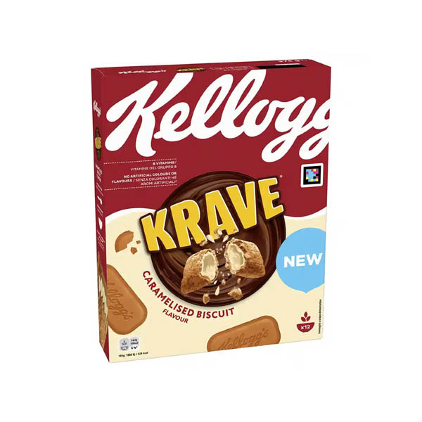 Kellogg’s Krave Δημητριακά Caramel Biscuit 375γρ.